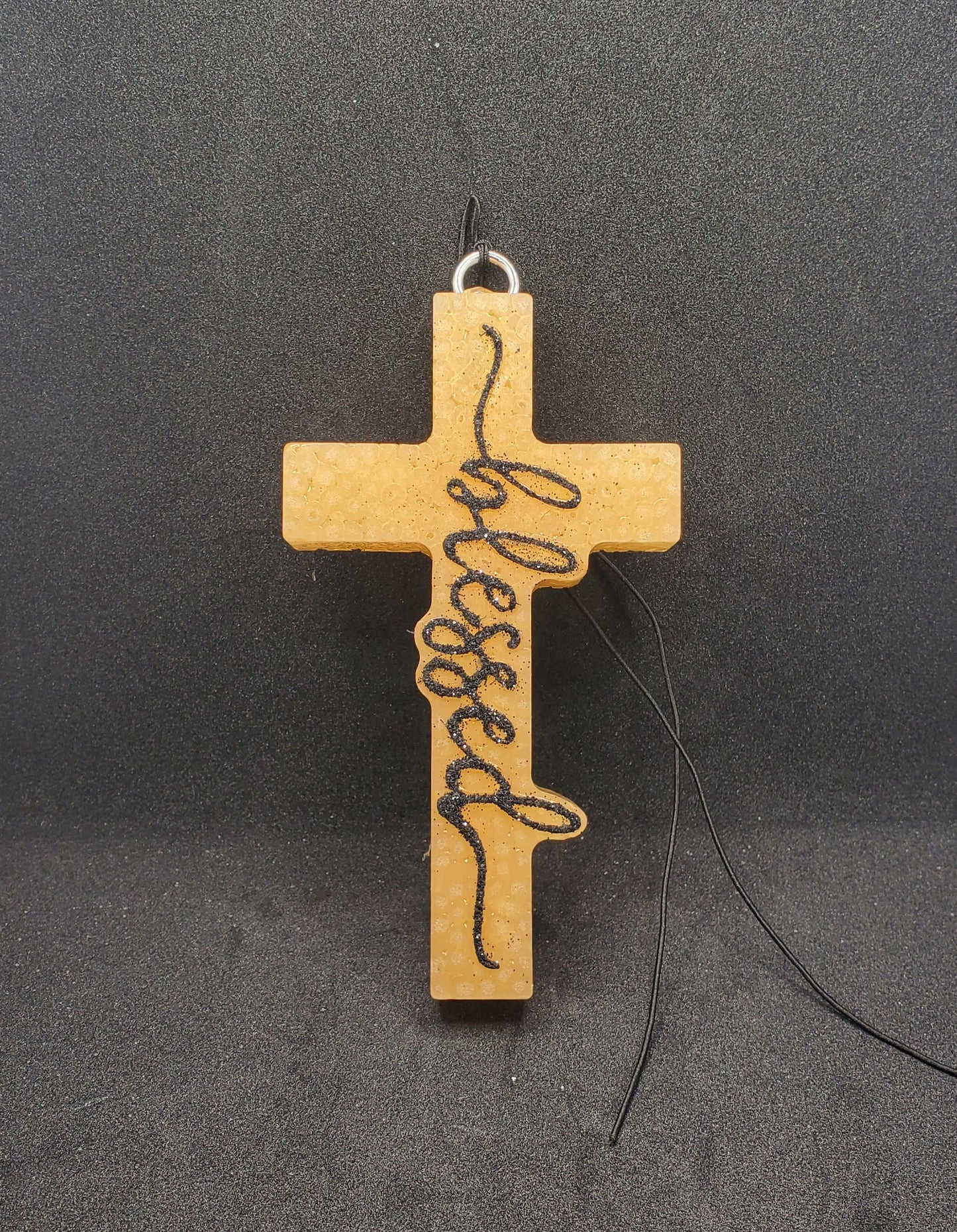 Blessed Cross-Black on Gold