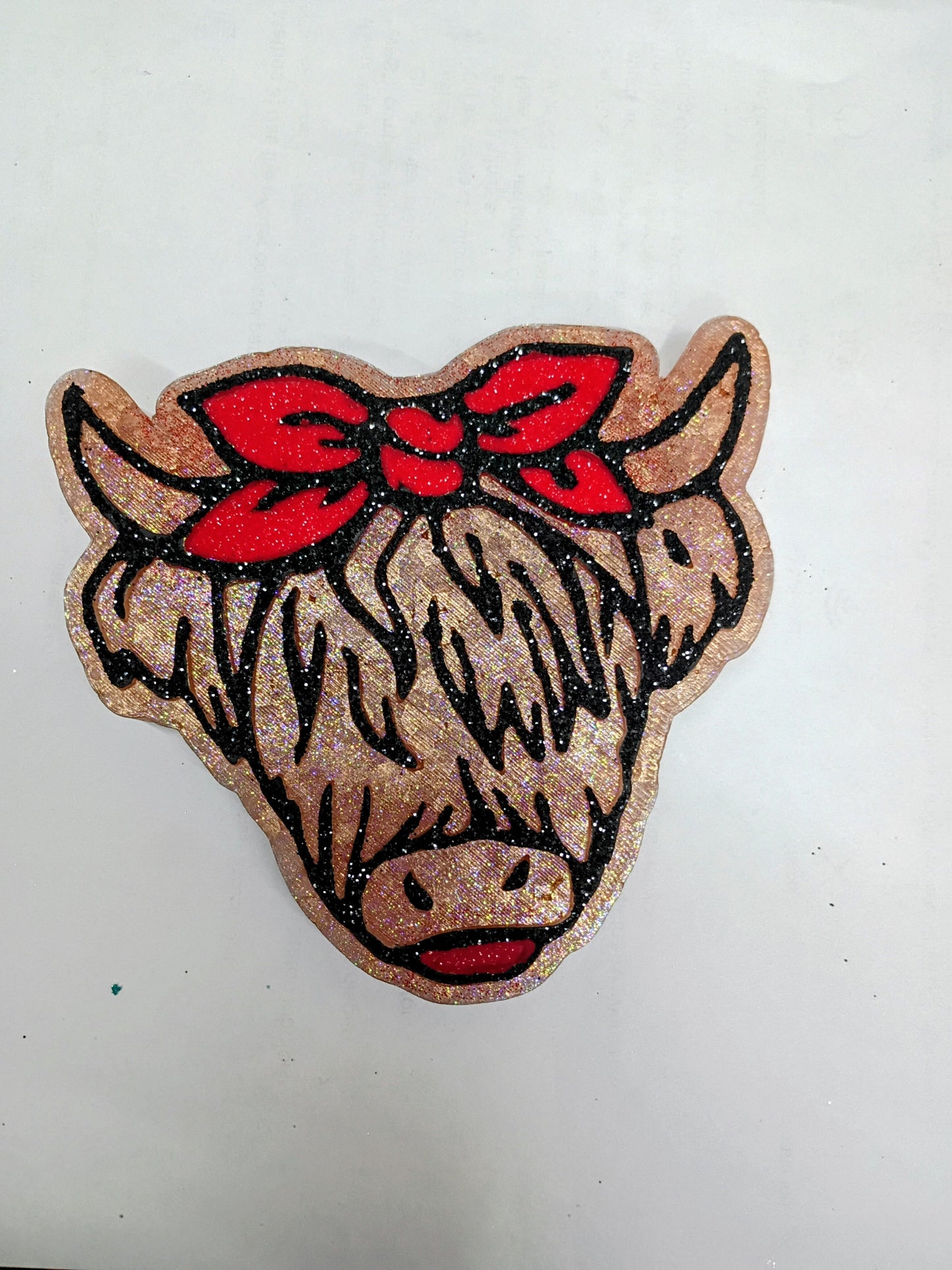 Highland Cow Freshie - Cow with bow Car Freshener