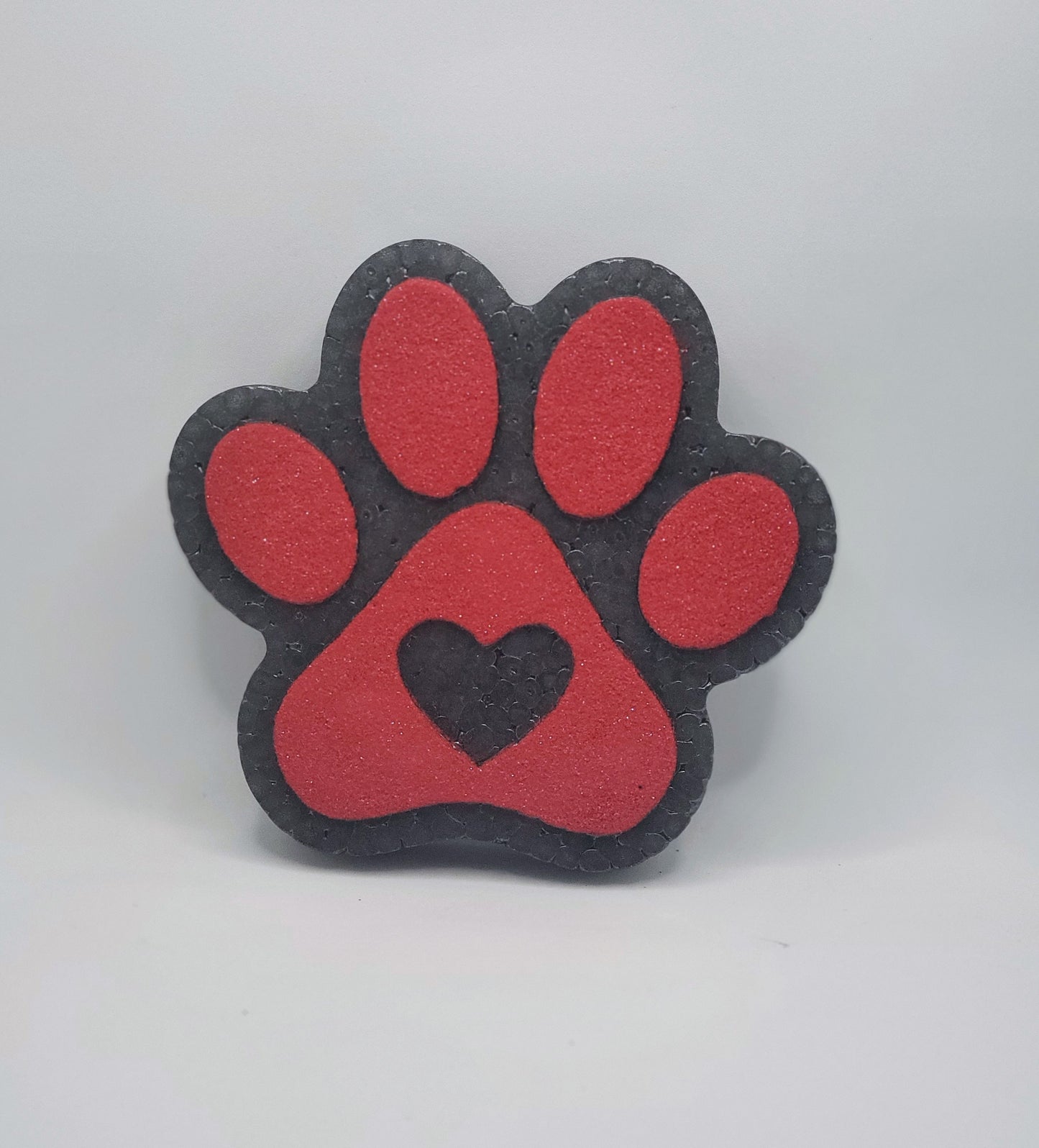 Red Paw on Black Base