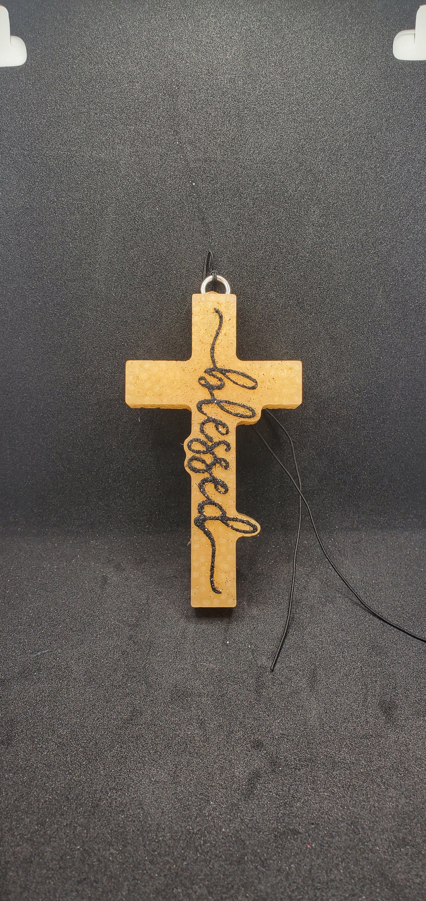Blessed Cross-Black on Gold