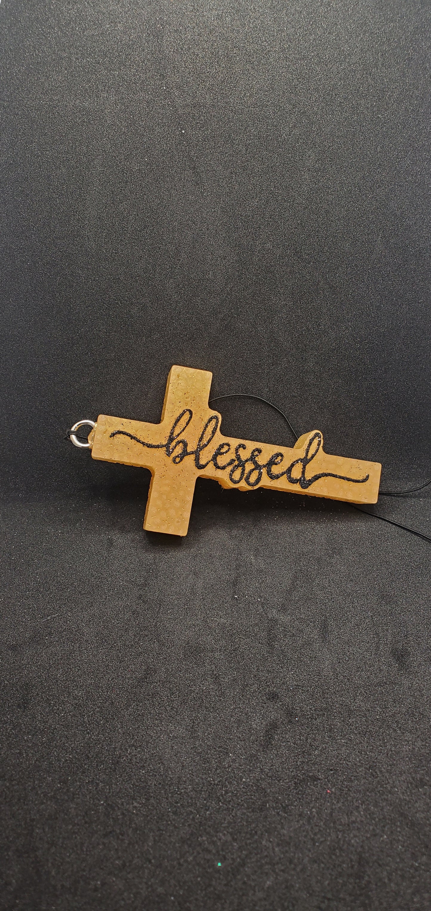 Blessed Cross-Black on Gold