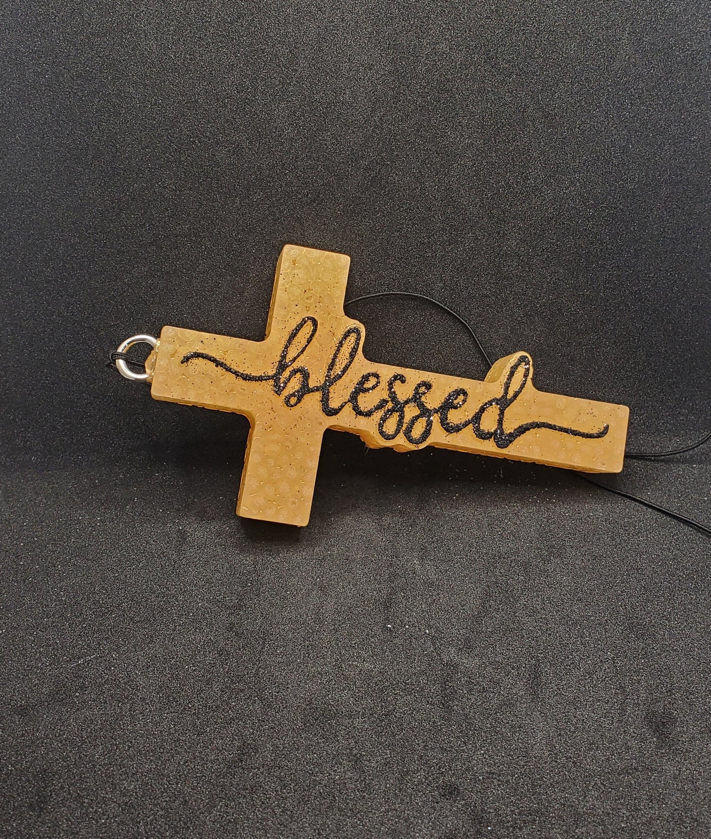 Blessed Cross-Black on Gold
