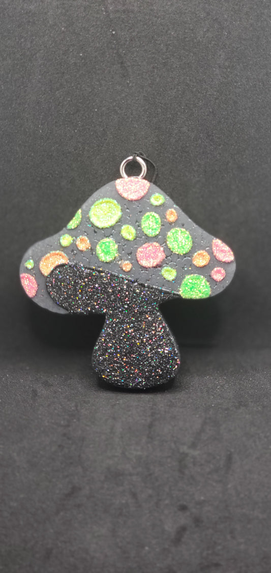 Neon Mushroom on Black base