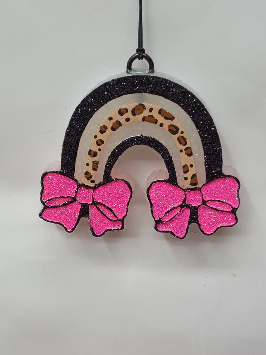Rainbow with  Bows Freshie- car freshener